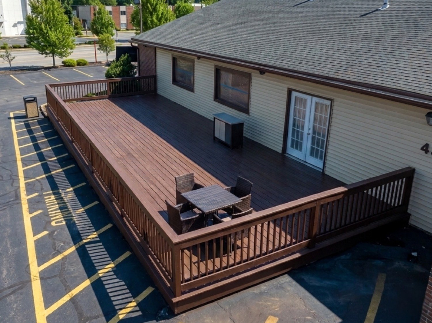 Custom deck with railing and stairs